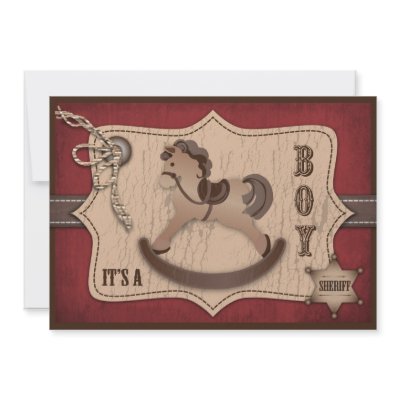 Cowboy Baby Invitation Card by LullabyeDreams