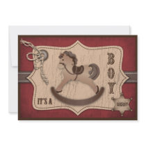 Cowboy Baby Invitation Card