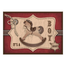 Cowboy Baby Invitation Card