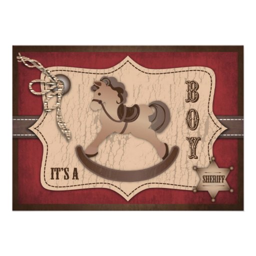 Cowboy Baby Invitation Card B