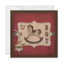 Cowboy Baby Invitation Square