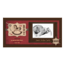 Cowboy Baby Photo Card