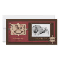 Cowboy Baby Photo Card