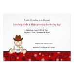 Cowboy Baby Shower Invitation Red Bandana