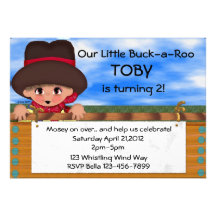 Cowboy Birthday Party Card