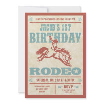 Cowboy Birthday Rodeo Party Invitations