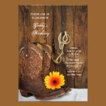 Cowboy Boots and Daisy Country Birthday Party invitations