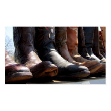Cowboy Boots Business Card Vintage