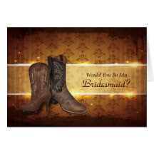 Cowboy Boots Country wedding bridesmaid Greeting Card
