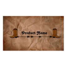 Cowboy Boots Hang Tag Business Card Templates