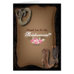 Cowboy Boots Western Country bridesmaid Greeting Card