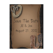 Cowboy Boots Western Wedding Stationery Postcards