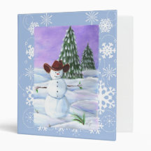 Cowboy Christmas Snowman Picture Binder
