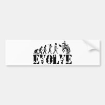 Cowboy Cowboys Rodeo Sport Evolution Art Bumper Sticker