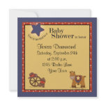 Cowboy & Cowgirl Baby Shower with Navy Custom Announcements