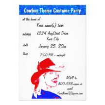 Cowboy & Cowgirl Costume Party Invitations