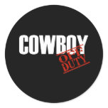 COWBOY DARK ROUND STICKERS