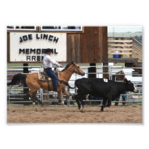 Cowboy de Ropin de rodéo Photo Sur Toile