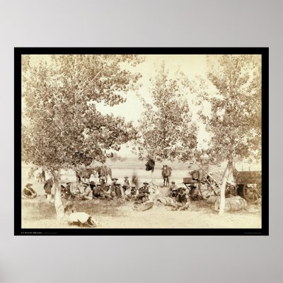 Cowboy Dinner Scene 1887 Print by lc_grabill