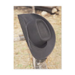 Cowboy hat on fence postcards