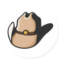 Cowboy Hat Round Stickers