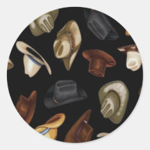 Cowboy Hats Round Sticker