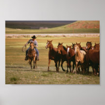 Cowboy Herding at the Ranch Posters