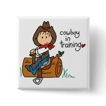 Cowboy in Training Tshirts and Gifts Button