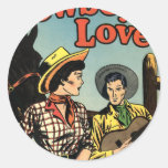 Cowboy Love Round Stickers