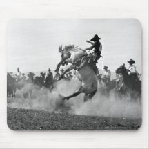 Cowboy on a bucking bronco mousepad