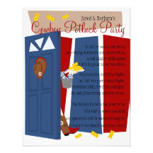 Cowboy Potluck Party Custom Invite