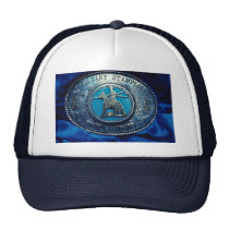 Cowboy rodeo trophy buckle, Alberta, Canada hats