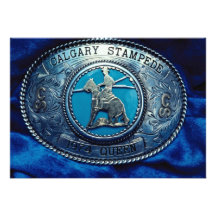 Cowboy rodeo trophy buckle, Alberta, Canada Personalized Announcement