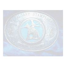 Cowboy rodeo trophy buckle, Alberta, Canada Letterhead Design