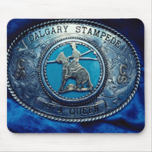 Cowboy rodeo trophy buckle, Alberta, Canada Mouse Pad