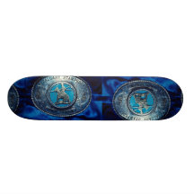 Cowboy rodeo trophy buckle, Alberta, Canada Skate Boards
