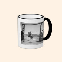 Cowboy roping mugs
