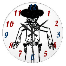 Cowboy Sketch Clock