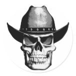 Cowboy Skull Round Stickers