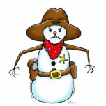 cowboy snowman photo sculptures