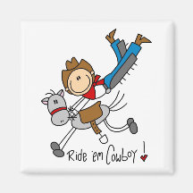 Cowboy Stick Figure Tshirts and Gifts Magnet