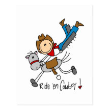 Cowboy Stick Figure Tshirts and Gifts Postcard