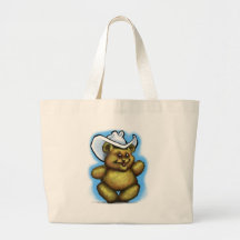 Cowboy Teddy Bear Canvas Bag