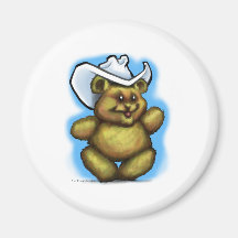 Cowboy Teddy Bear Fridge Magnet