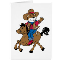 Cowboy Teddy Card