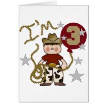 Cowboy Third Birthday T-shirts and Gifts Cards