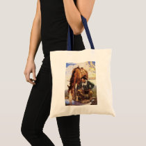 Cowboy Watering His Horse by NC Wyeth Canvas Bag