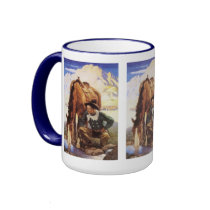 Cowboy Watering His Horse by NC Wyeth Coffee Mug