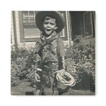 cowboy with open mouth magnet close up