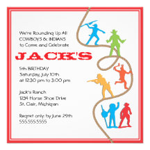 Cowboys and Indians Birthday Party Invitation